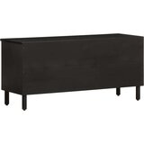 TV ormarić crni 100 x 33 x 46 cm od masivnog drva manga | shoptok.hr