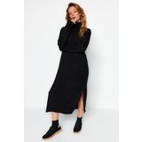 Trendyol Black Wide Fit Midi Sweater Turtleneck Dress Cene