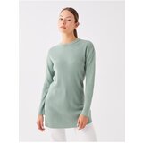 LC Waikiki Women's Crew Neck Straight Long Sleeve Knitwear Tunic Cene