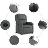  Naslonjač na podizanje od umjetne kože siva | shoptok.hr
