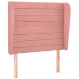  Uzglavlje s ušima ružičasto 93x23x118/128 cm baršunasto | shoptok.hr