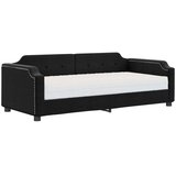 vidaXL Dnevna postelja z vzmetnico črna 90x200 cm blago | Shoptok.si