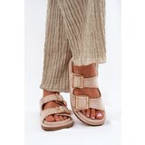 Boto Women's Sandals With Buckles And Decorative Stitching Beige Visley | shoptok.hr