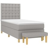  Krevet s oprugama i madracem svjetlosivi 100x200 cm od tkanine | shoptok.hr