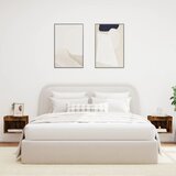  Noćni ormarići s LED svjetlima zidni 2 kom boja hrasta | Eponuda.com