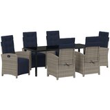 vidaXL 7-dijelni set za blagovanje u vrtu od sive poli ratana | shoptok.hr