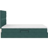  Krevet S LED lampica s pohranom Tamnozelena 140 x 190 cm Baršun | shoptok.hr