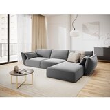 Mazzini Sofas Svetlo siva žametna kotna sedežna garnitura z ležalnikom (desni kot) Vanda – | Shoptok.si