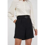 WOOLRICH Kratke hlače za žene, boja: crna, glatke, visoki struk, CFWWSH0020FRUT3043-100