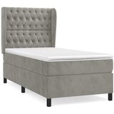 Box spring krevet s madracem svjetlosivi 100x200 cm baršunasti | shoptok.hr