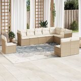 vidaXL 10-dijelni set vrtnih sofa s jastucima bež od poliratana | shoptok.hr