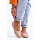 EVENTO Leather Classic Beige Ballerina Flats Stacee | Shoptok.si