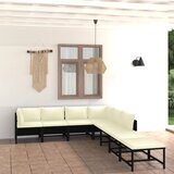 The Living Store Vrtna sedežna garnitura z blazinami 8-delna poli ratan črna - Vrtna Sedežna Garnitura, (21423005) Cene