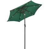  Vrtni suncobran s LED svjetlima zeleni 200 x 211 cm aluminijski | shoptok.hr