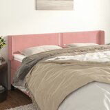  Uzglavlje s ušima ružičasto 163x16x78/88 cm baršunasto | shoptok.hr
