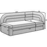 ELTAP Siva sklopiva/s prostorom za odlaganje sofa od bouclé tkanine s lijevim kutom 223 cm Fabillo – | shoptok.hr