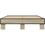  Okvir kreveta boja hrasta 120x200 cm konstruirano drvo i metal | shoptok.hr