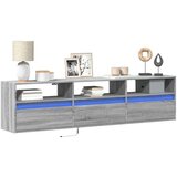 vidaXL Zidni TV ormarić s LED svjetlima siva boja hrasta 180x31x45 cm | shoptok.hr