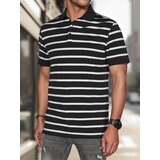 DStreet Koszulka męska polo w paski czarna | Shoptok.si