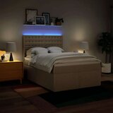  Krevet s oprugama i madracem krem 160x200 cm od tkanine | shoptok.hr