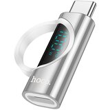 Hoco adapter type c (muški) na type c (ženski) sa digitalnim displejem 5A 100W UA32 srebrni | ePonuda.com