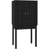  Visoka komoda crna 60 x 40 x 120 cm od masivne borovine | shoptok.hr