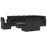  11-dijelni set vrtnih sofa od poliratana s jastucima crni | shoptok.hr