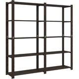  Stalak za pohranu 5 razina crni 170x38x170 cm masivna borovina | shoptok.hr
