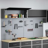  Set alatnog ormara i ploče s kukama od 6 dijelova montiran na zid crni metal | shoptok.hr