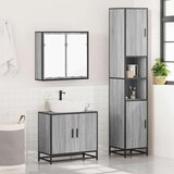  3-dijelni set kupaonskog namještaja siva boja hrasta drveni | shoptok.hr