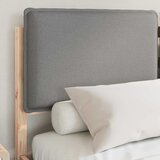 vidaXL Posteljni okvir z oblazinjenim vzglavjem Svetlo siva | Shoptok.si