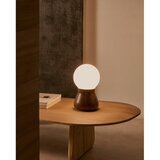 Kave Home Temno rjava namizna svetilka iz masivnega kavčukovca (višina 26 cm) Okeni – | Shoptok.si