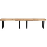 Zidna polica za umivaonik od čelika i masivnog bagremovog drva Smeđa 120 x 60 x 4 cm | Shoptok.si
