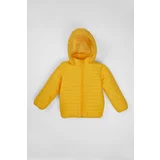 zepkids Boy's Yellow Colored Hooded Coat with Fleece Inside
