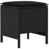  Vrtni otoman s jastukom 2 Komad Crna 38 x 38 x 45 cm PE ratan | shoptok.hr