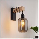 Brilagi Zidno svetlo WOOD GLASS 1xE27/60W/230V borovina/crna/dimljeno siva | Eponuda.com