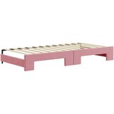  Dnevni krevet na razvlačenje ružičasti 90 x 200 cm baršunasti | shoptok.hr