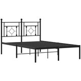 Metalni okvir za krevet s uzglavljem crni 120x200 cm | shoptok.hr