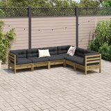  6-dijelni set vrtnih sofa od impregnirane borovine s jastucima | Eponuda.com