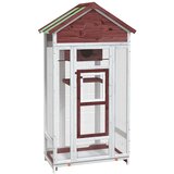  Kućica za ptice boja kave 91,5x53x170 cm od masivne borovine | shoptok.hr