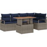  Vrtni set za objed s jastukom 6 pcs Siva i mornarsko plava | shoptok.hr