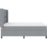 Box Spring Krevet s Madracem i LED Svjetlom Svjetlosiva 160x200 cm Tkanina | shoptok.hr