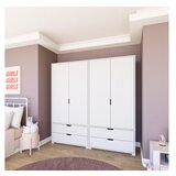 Hanah home duru 1600-022 matte white wardrobe | ePonuda.com