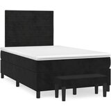 vidaXL Krevet box spring s madracem crni 120 x 190 cm baršunasti | shoptok.hr