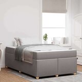 vidaXL Konstrukcija postelje z vzmetnico Taupe 120 x 200 cm blago | Shoptok.si