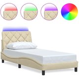  Okvir kreveta s LED-om bez madraca krem 80x200 cm Tkanina | shoptok.hr
