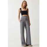  Women's Gray Flexible Palazzo Trousers