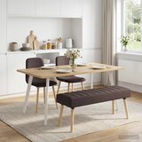  Klupa s utorima Tamno smeđa 110 x 40 x 46 cm Tkanina | shoptok.hr