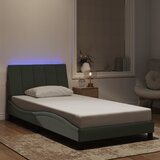  Okvir kreveta s LED-om bez madraca Hanko svjetlosivi 100x200 cm baršunasti | shoptok.hr
