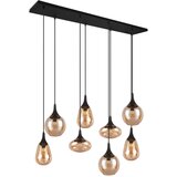 Tri O Črna/oranžna viseča svetilka s steklenim senčnikom Lumina – | Shoptok.si